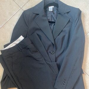 Women's Black Pinstripe Pants Suit